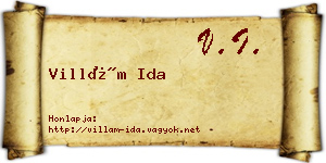 Villám Ida névjegykártya